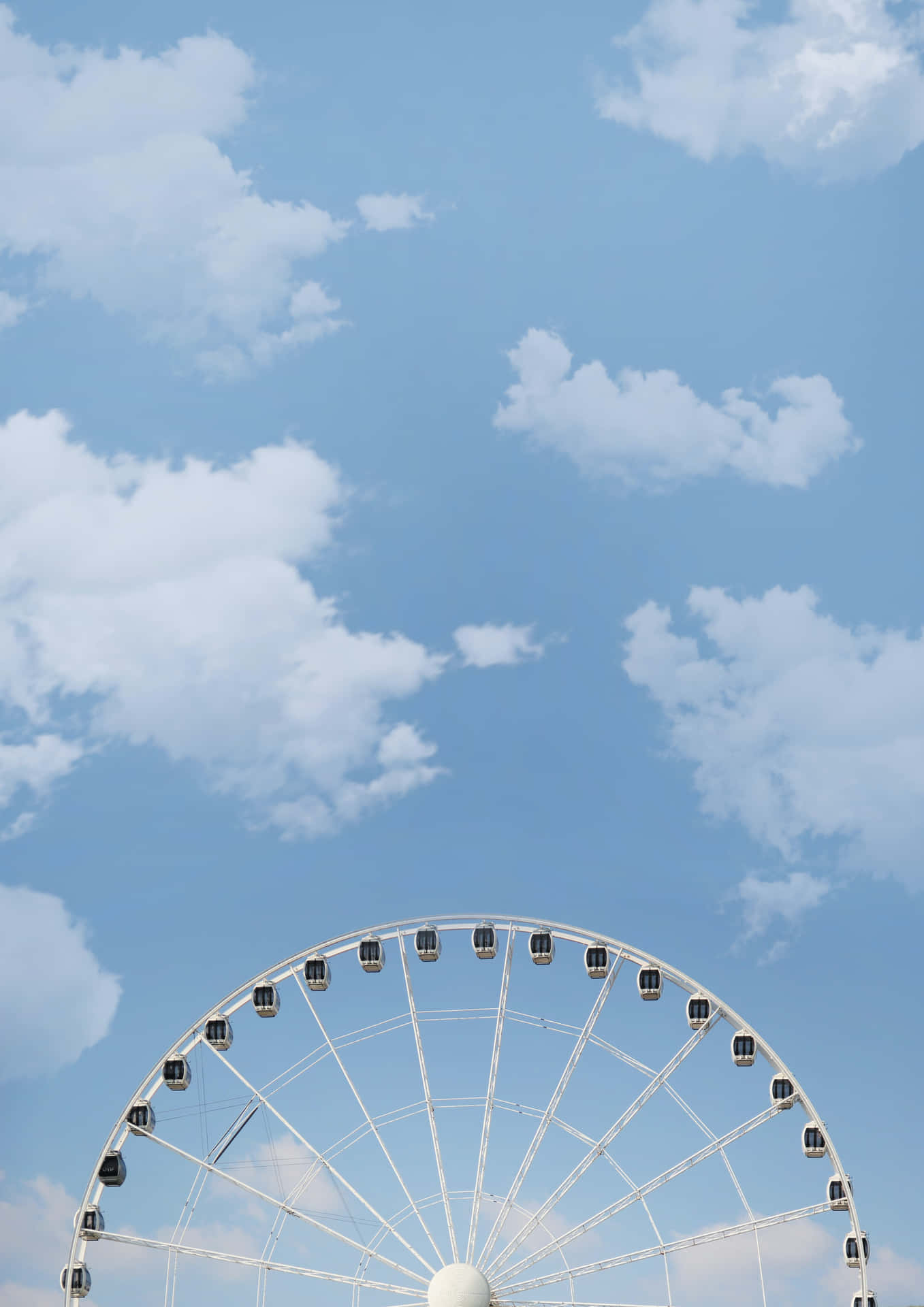 Baby Blå Lys Blå Æstetik Ferris Wheel Skyline Wallpaper Wallpaper
