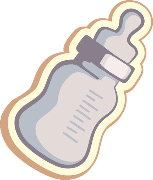 Baby Bottle Cartoon Sticker PNG