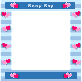 Baby Boy Photo Frame Template PNG