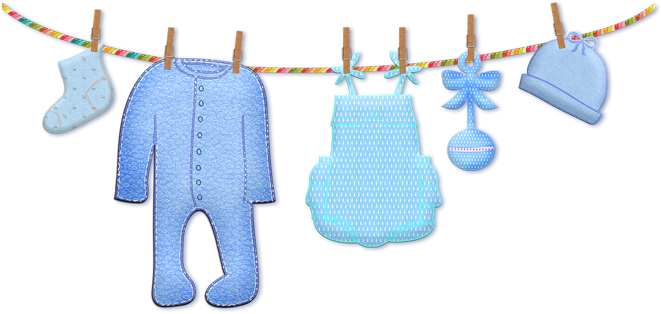 Baby Clothes Hangingon Line PNG