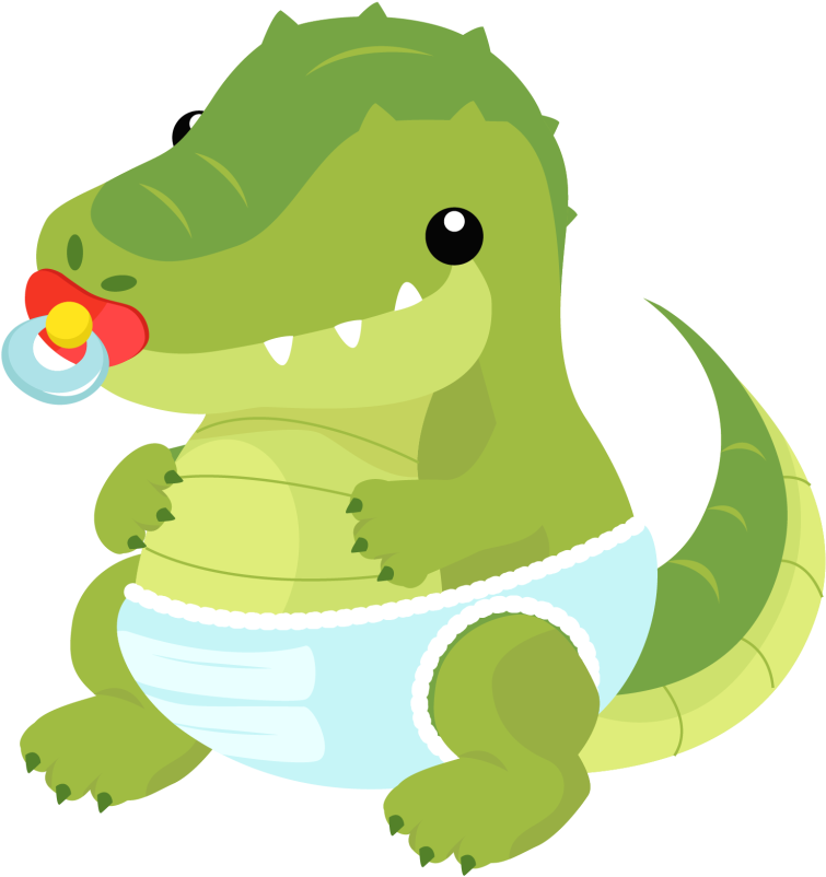 Baby Crocodile Cartoon Illustration PNG