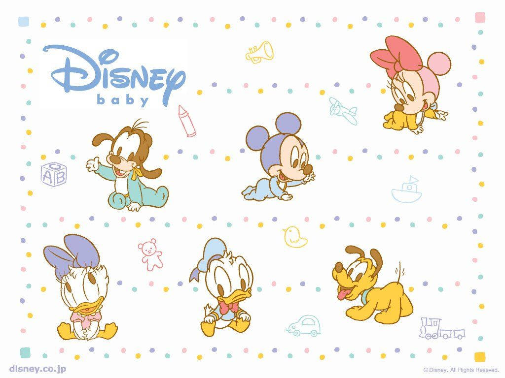 Baby Disney Pluto Og Venner Tapet Wallpaper