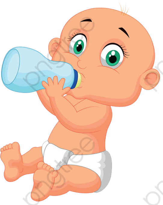 Baby Drinking Milk From Bottle PNG