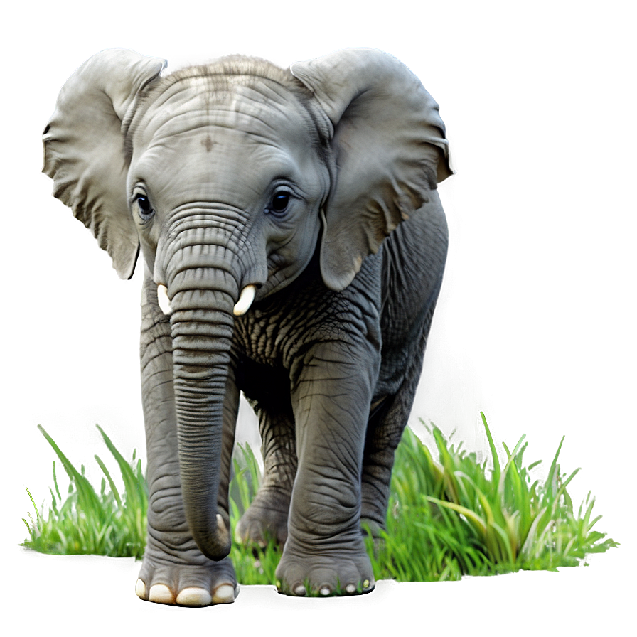 Baby Elephant In The Grass Png Ofv67 PNG