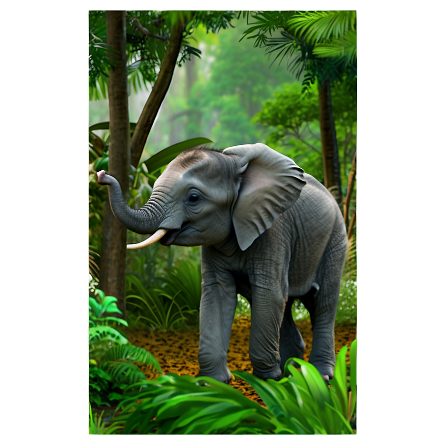 Baby Elephant In The Jungle Png Wdi88 PNG