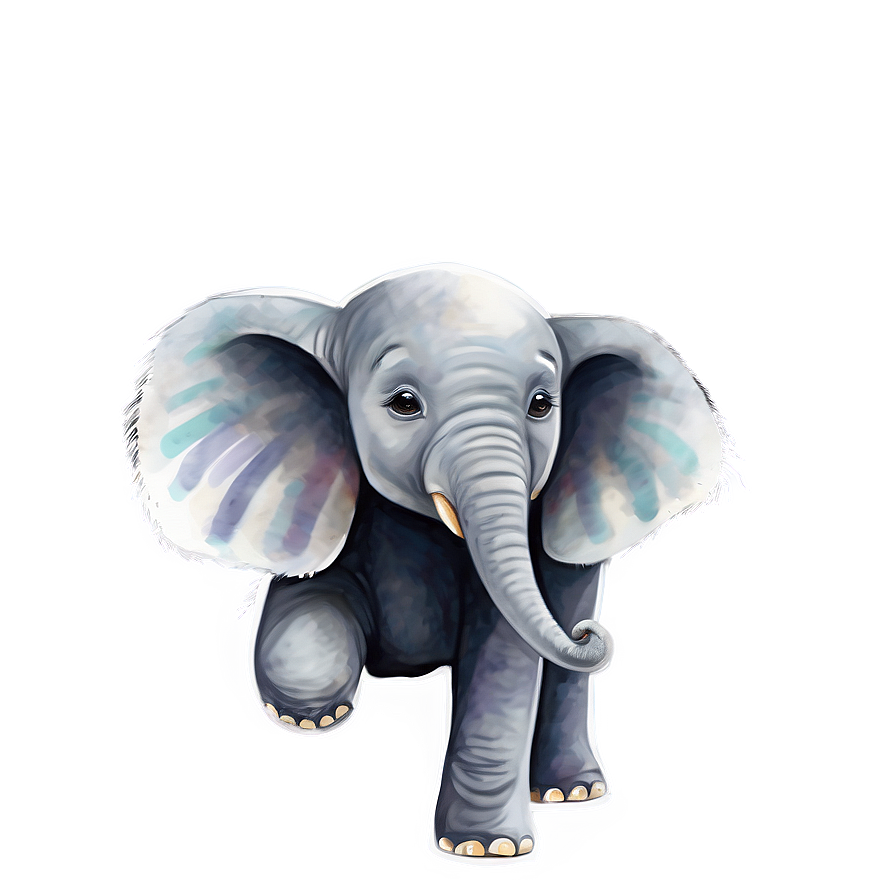 Baby Elephant In Watercolor Png Wgy1 PNG