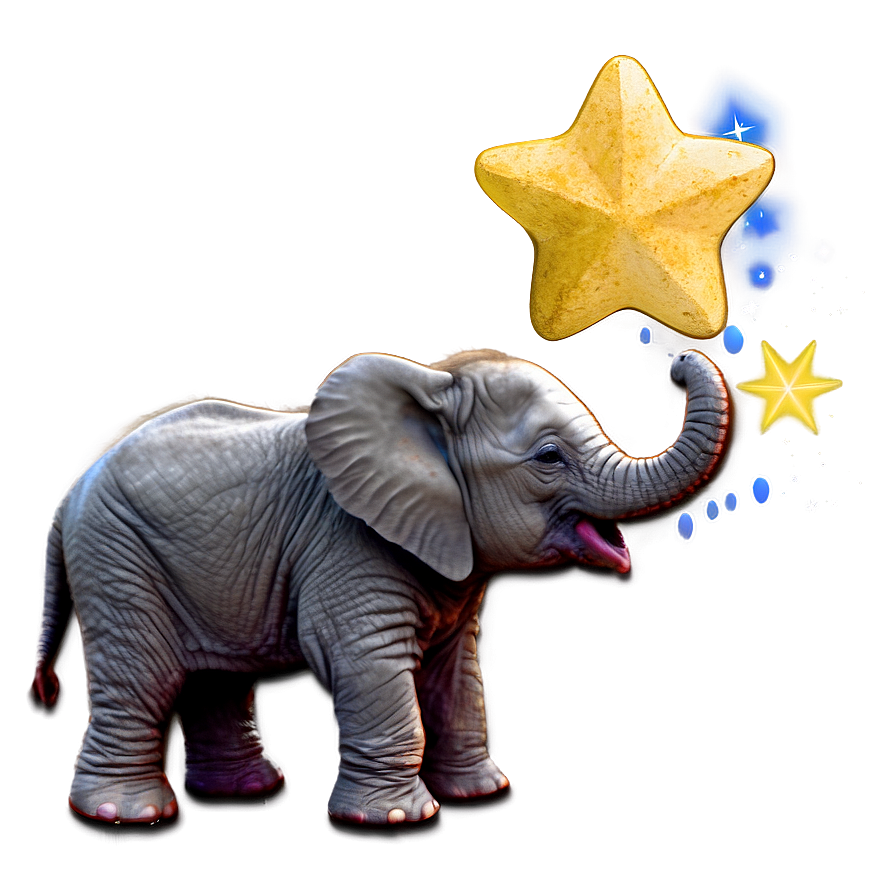 Baby Elephant Under Stars Png Shk PNG