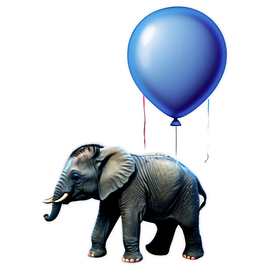 Baby Elephant With Balloon Png Eqe PNG