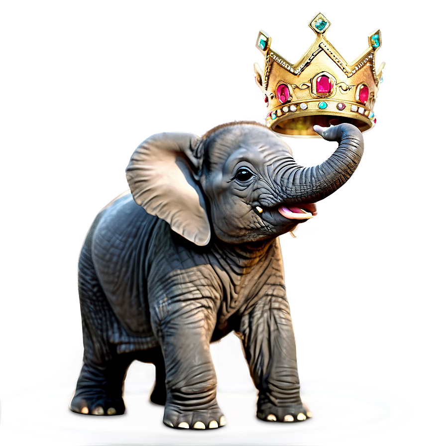 Baby Elephant With Crown Png 51 PNG