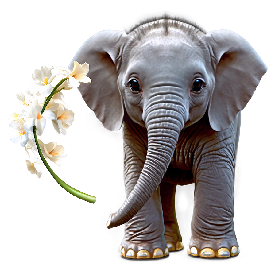 Baby Elephant With Flowers Png 69 PNG