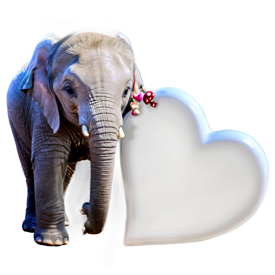 Baby Elephant With Heart Png 06122024 PNG