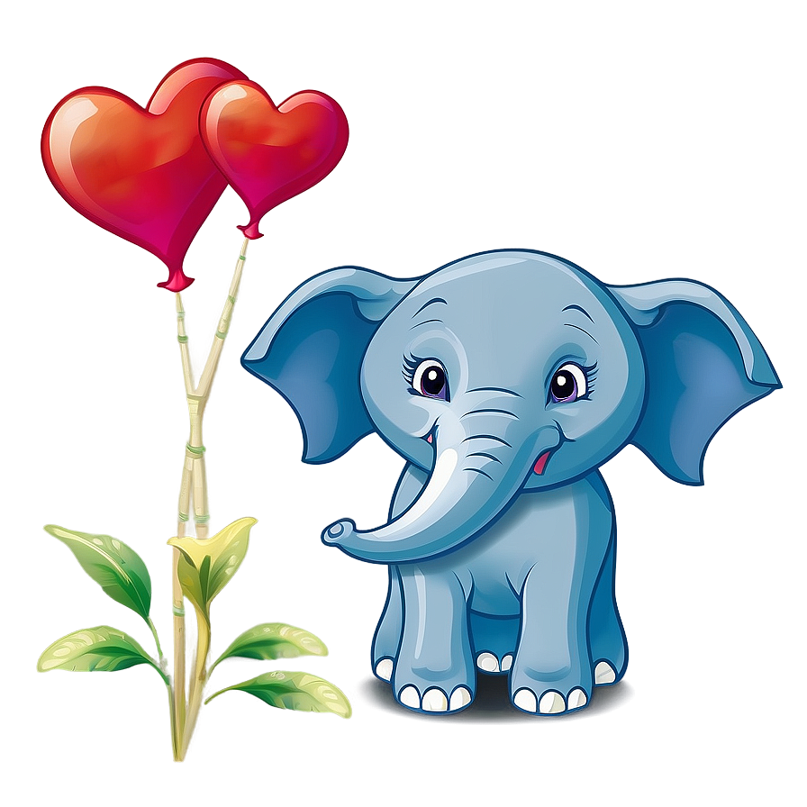 Baby Elephant With Heart Png 6 PNG