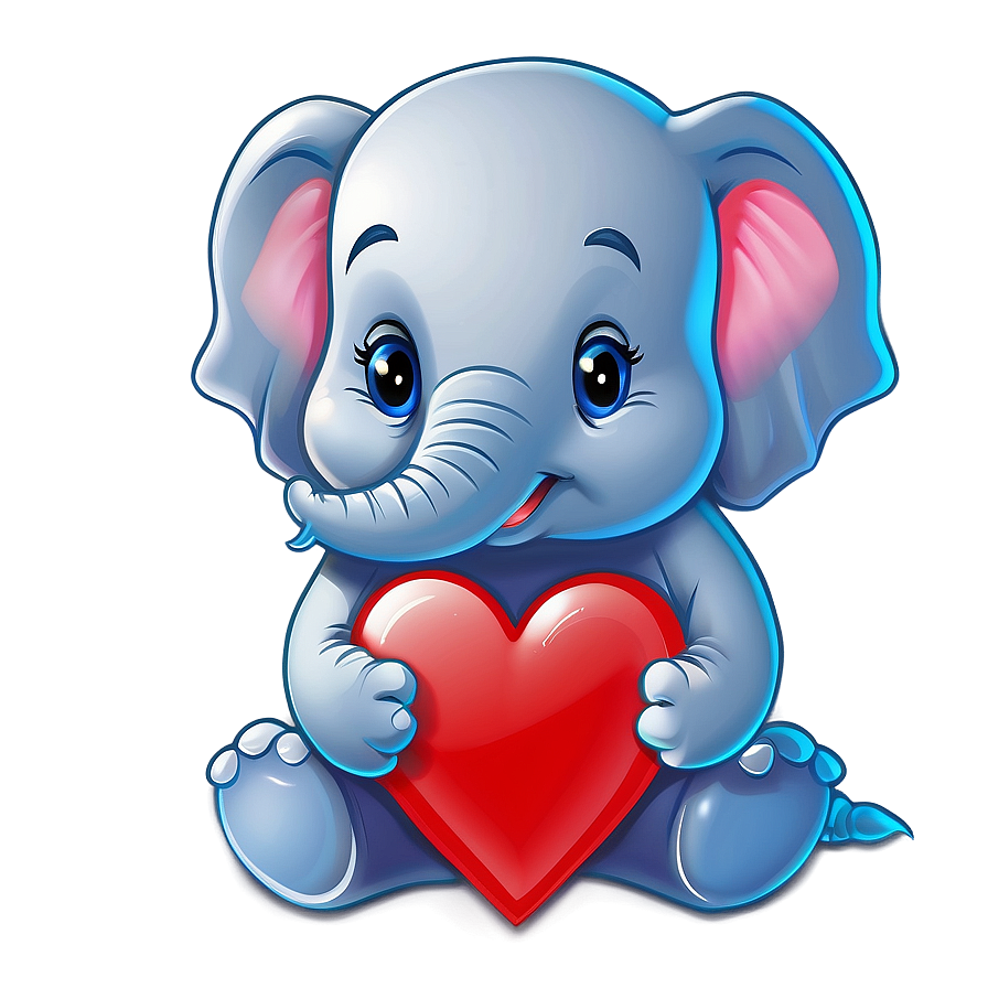 Baby Elephant With Heart Png Gjo49 PNG