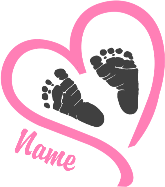 Baby Feet Heart Graphic PNG