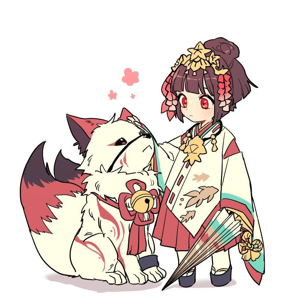 Baby Fox And Japanese Girl