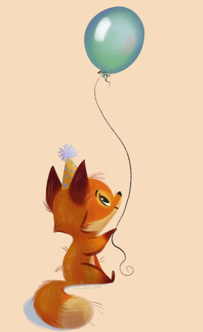 Baby Fox Birthday Balloon Art