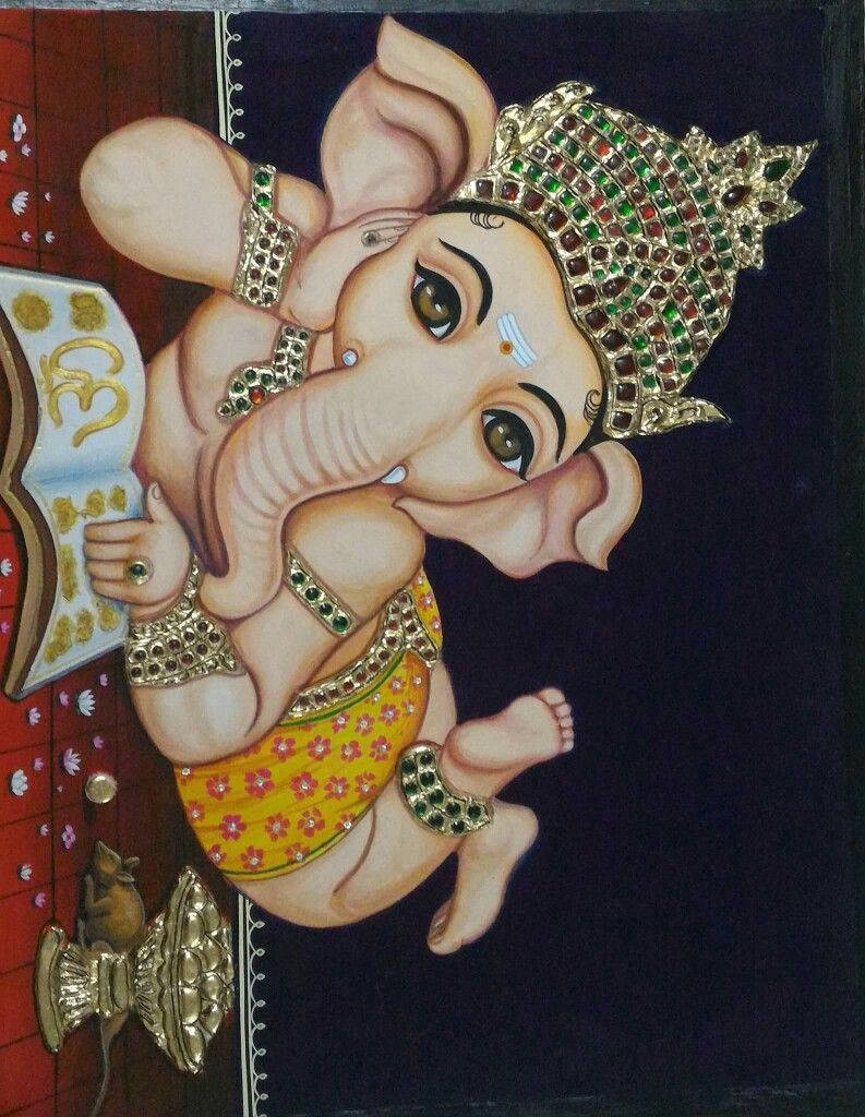 Baby Ganesh 793 X 1024 Wallpaper