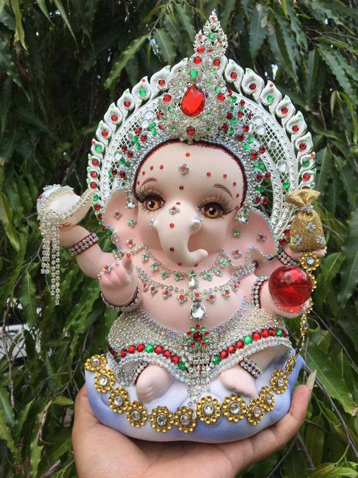 Baby Ganesh Red Gems Wallpaper