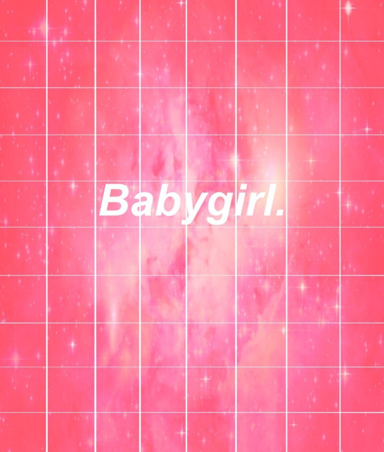 Baby Girl Aesthetic Pink Sparkling Grid Wallpaper