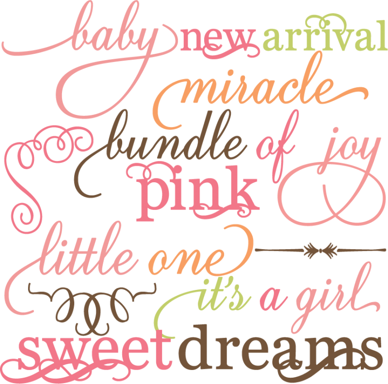 Baby Girl Announcement Phrases PNG