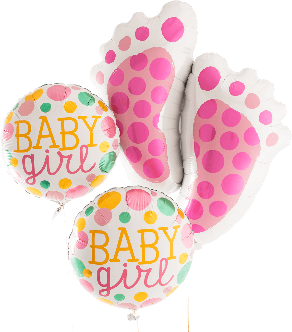 Baby Girl Footprint Balloons PNG
