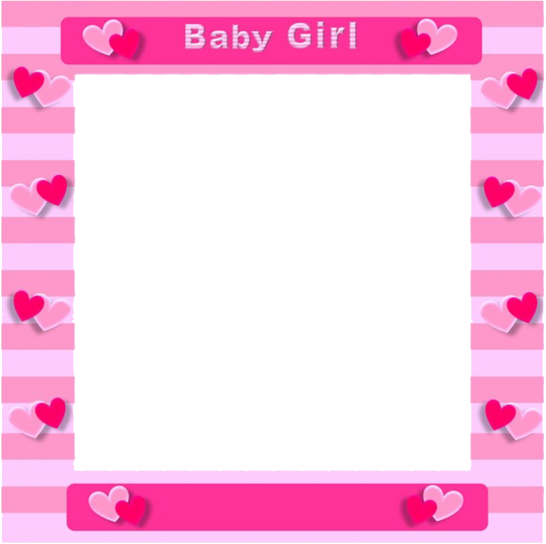 Baby Girl Heart Frame PNG
