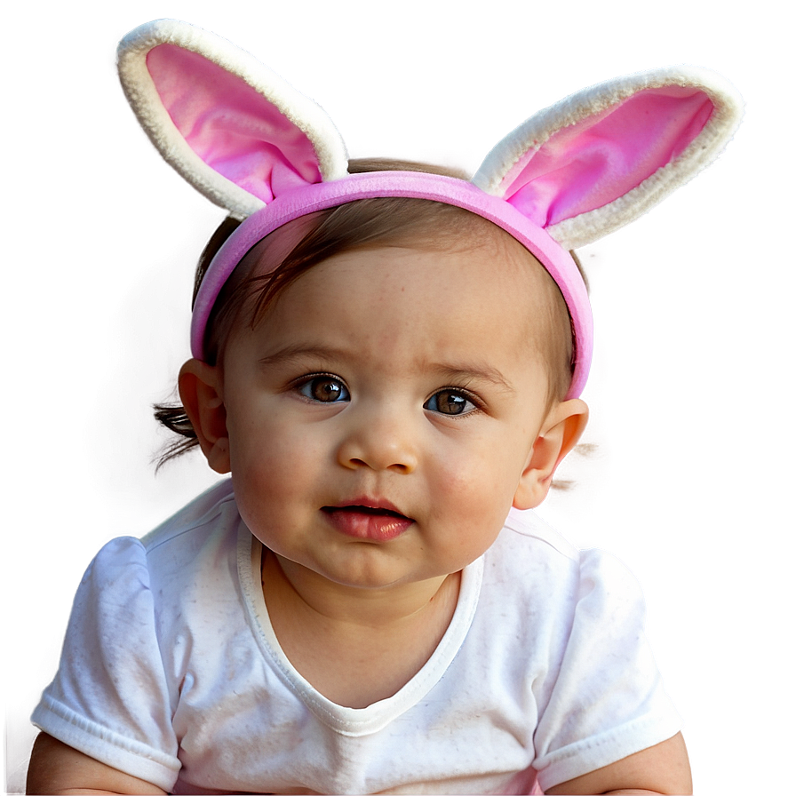 Baby Girl In Bunny Ears Png Biu PNG