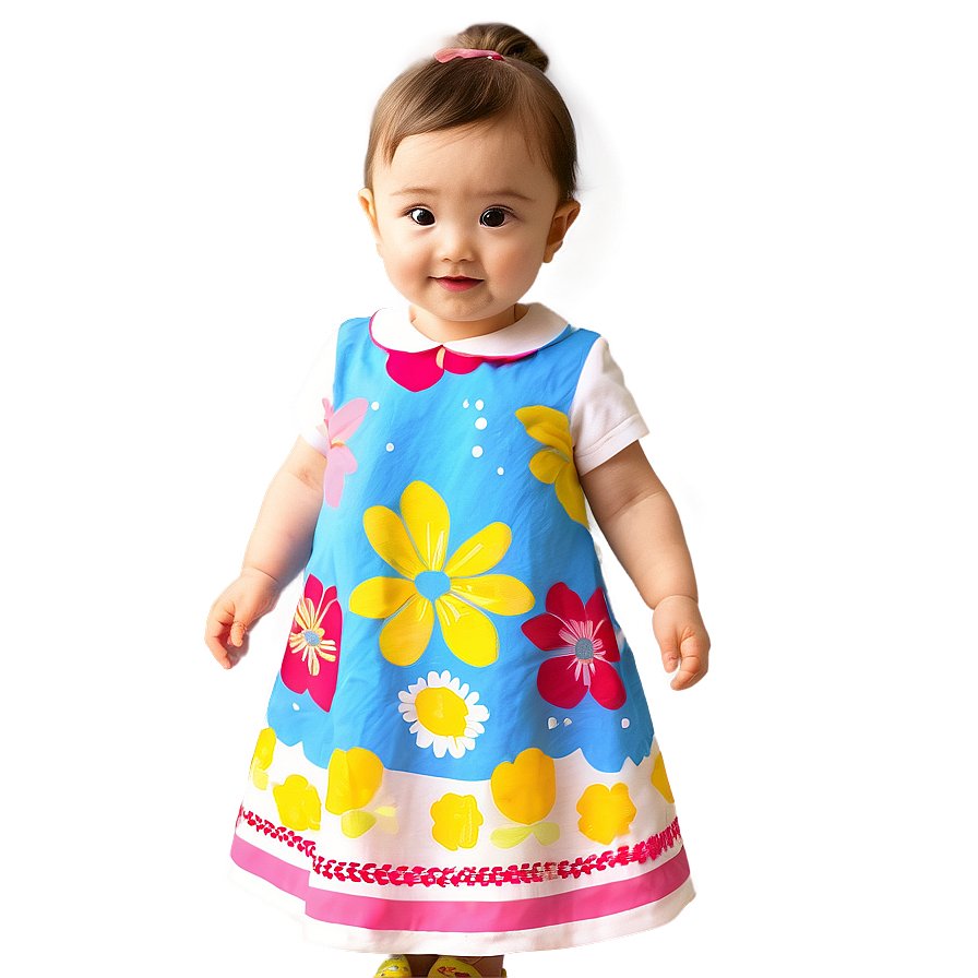 Baby Girl In Flower Dress Png Moy PNG