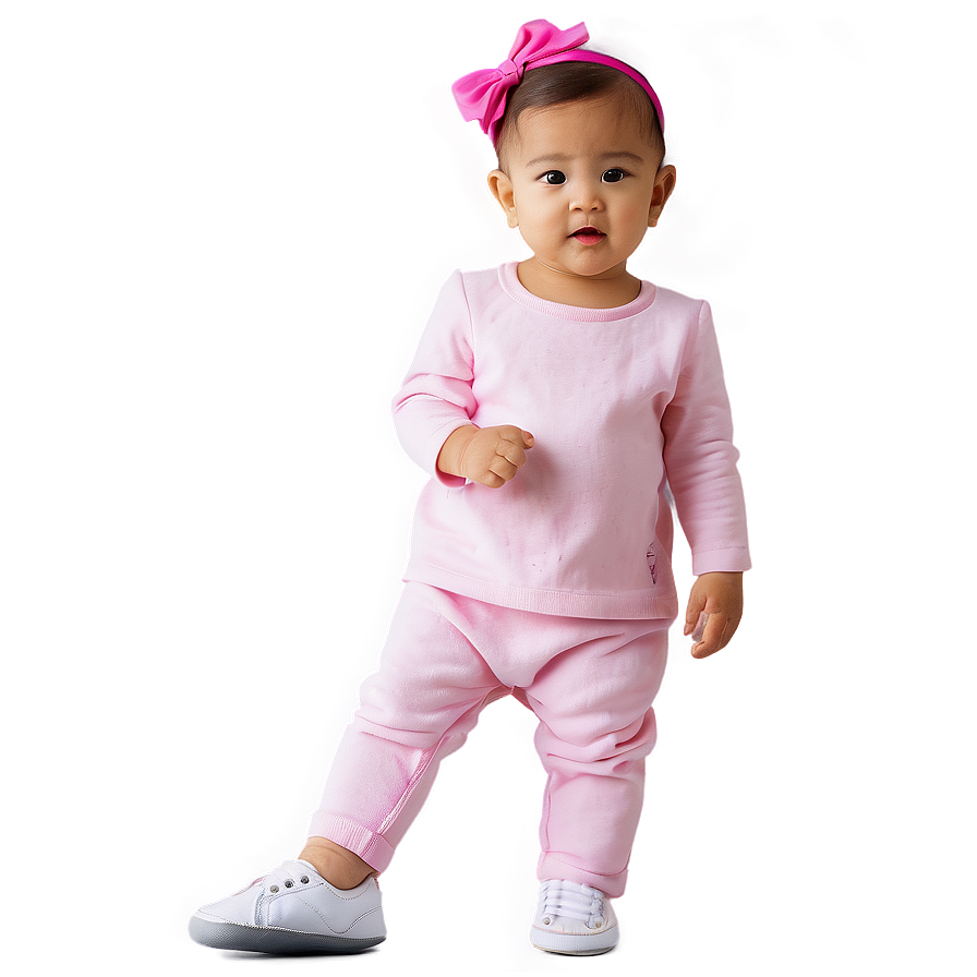 Baby Girl In Pink Outfit Png Tcw PNG