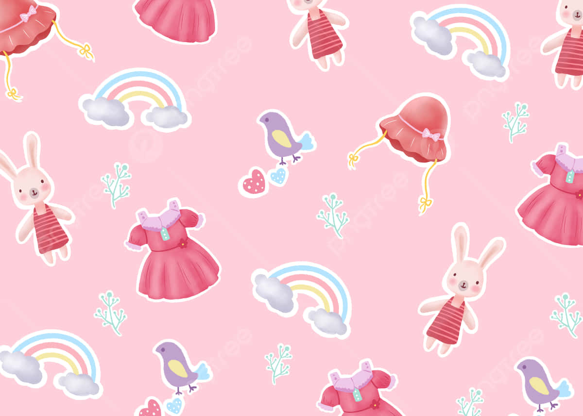 A young baby girl in a pink onesie Wallpaper