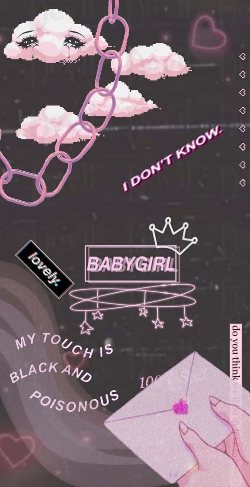 A Pink And Black Picture With The Words Baby Girl Wallpaper
