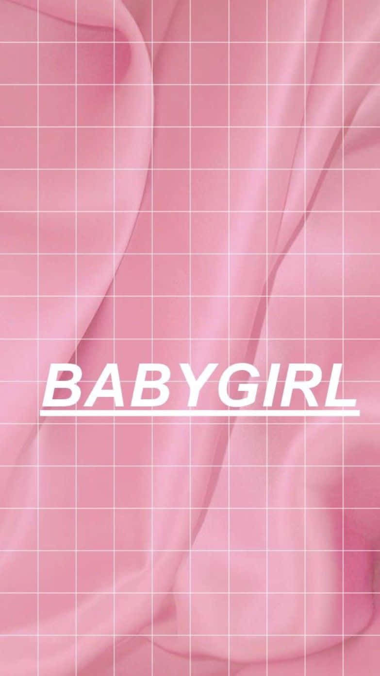 Adorable baby girl in pink dress Wallpaper