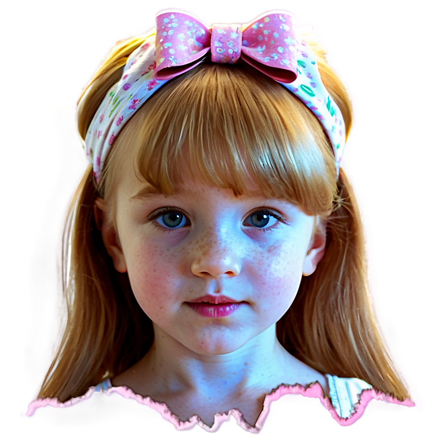 Baby Girl With Bow Headband Png Ejc4 PNG