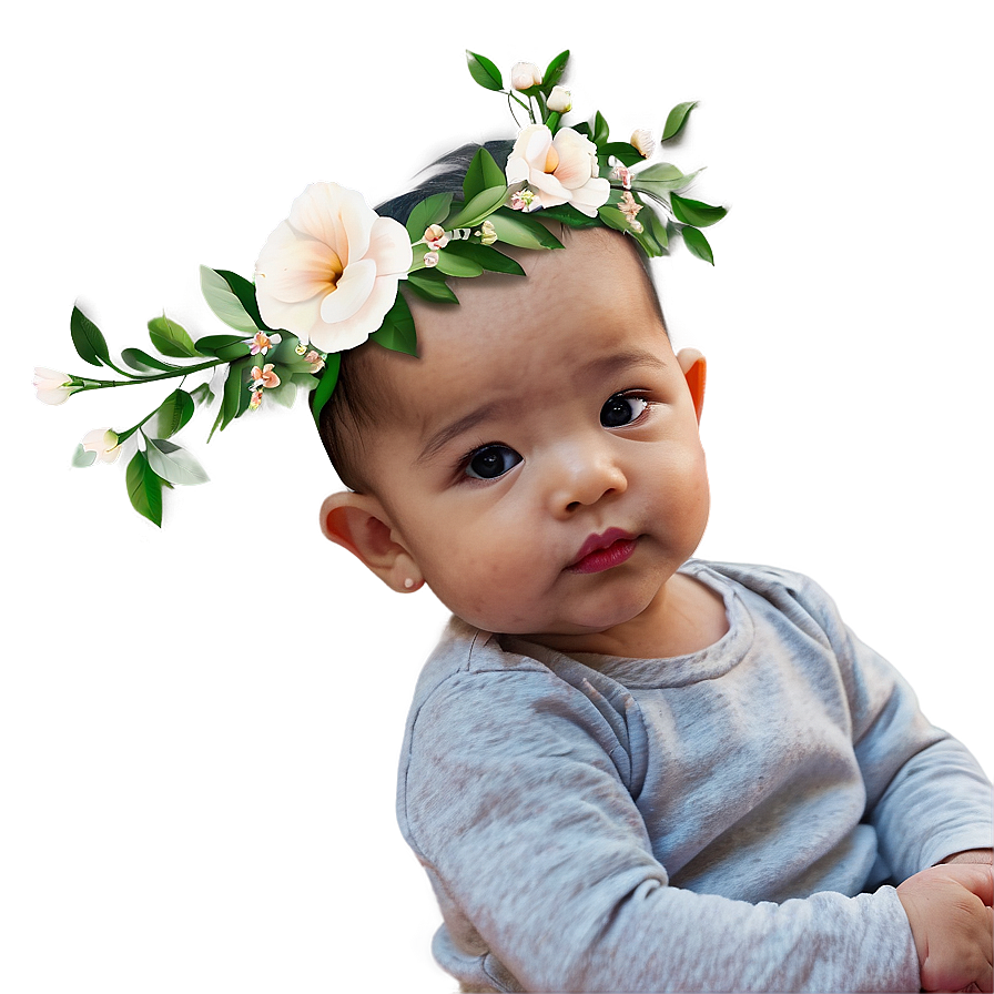 Baby Girl With Flower Crown Png 65 PNG