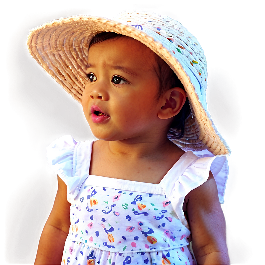 Baby Girl With Sun Hat Png 06122024 PNG