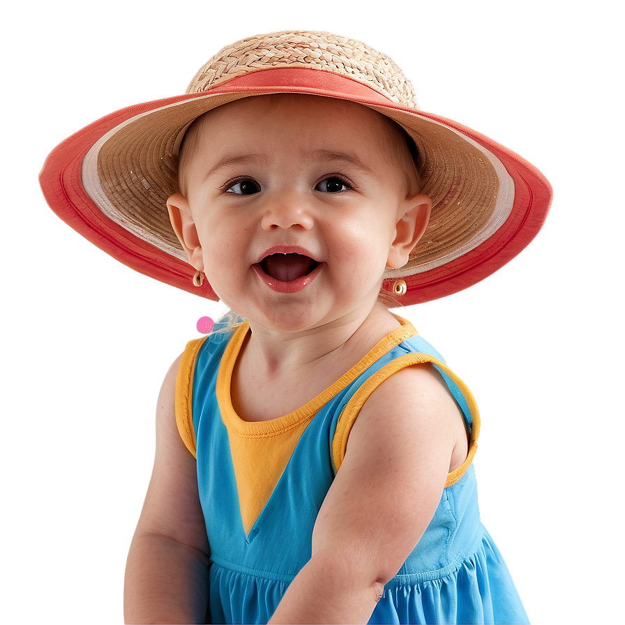 Baby Girl With Sun Hat Png 06122024 PNG