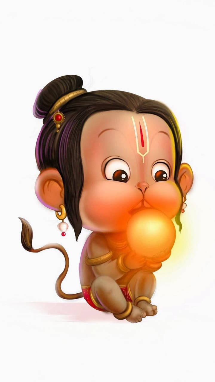 Baby Hanuman Glødende Orb Wallpaper
