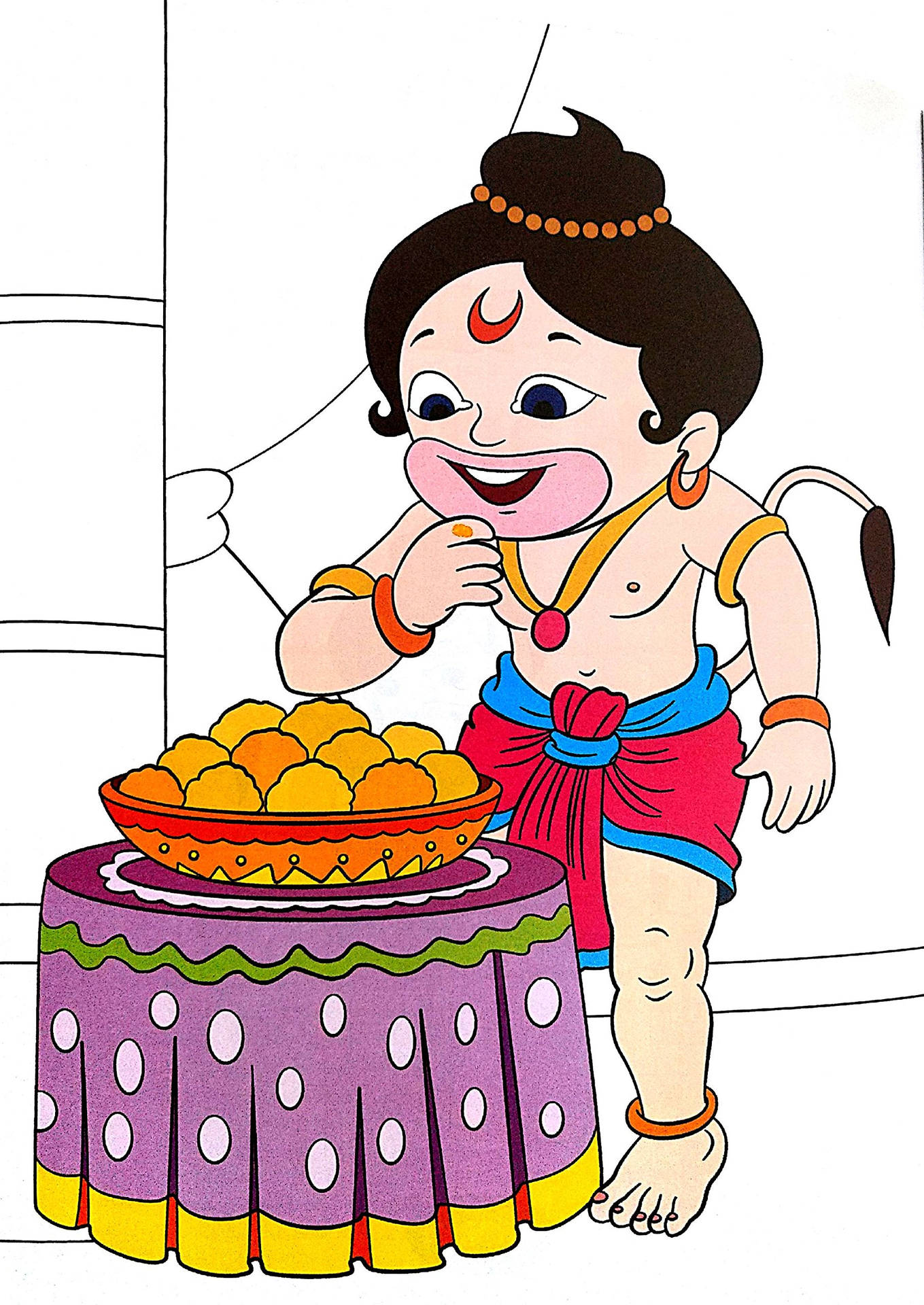 Baby Hanuman Happy Fruits