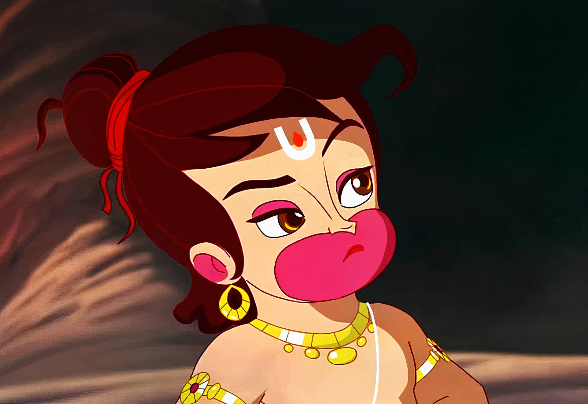 Baby Hanuman Ikke Underholdt Wallpaper