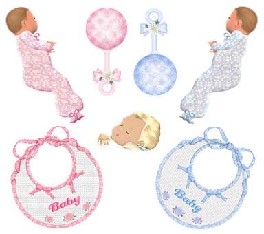 Baby Items Collection Illustration PNG