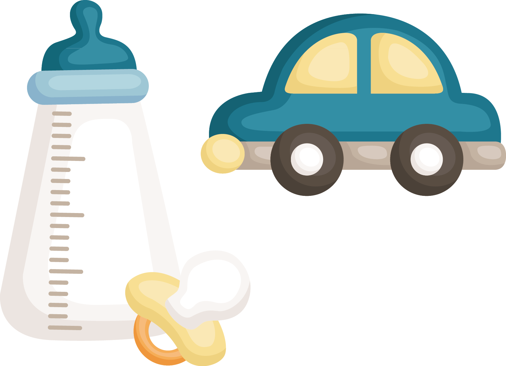 Baby Items Illustration PNG