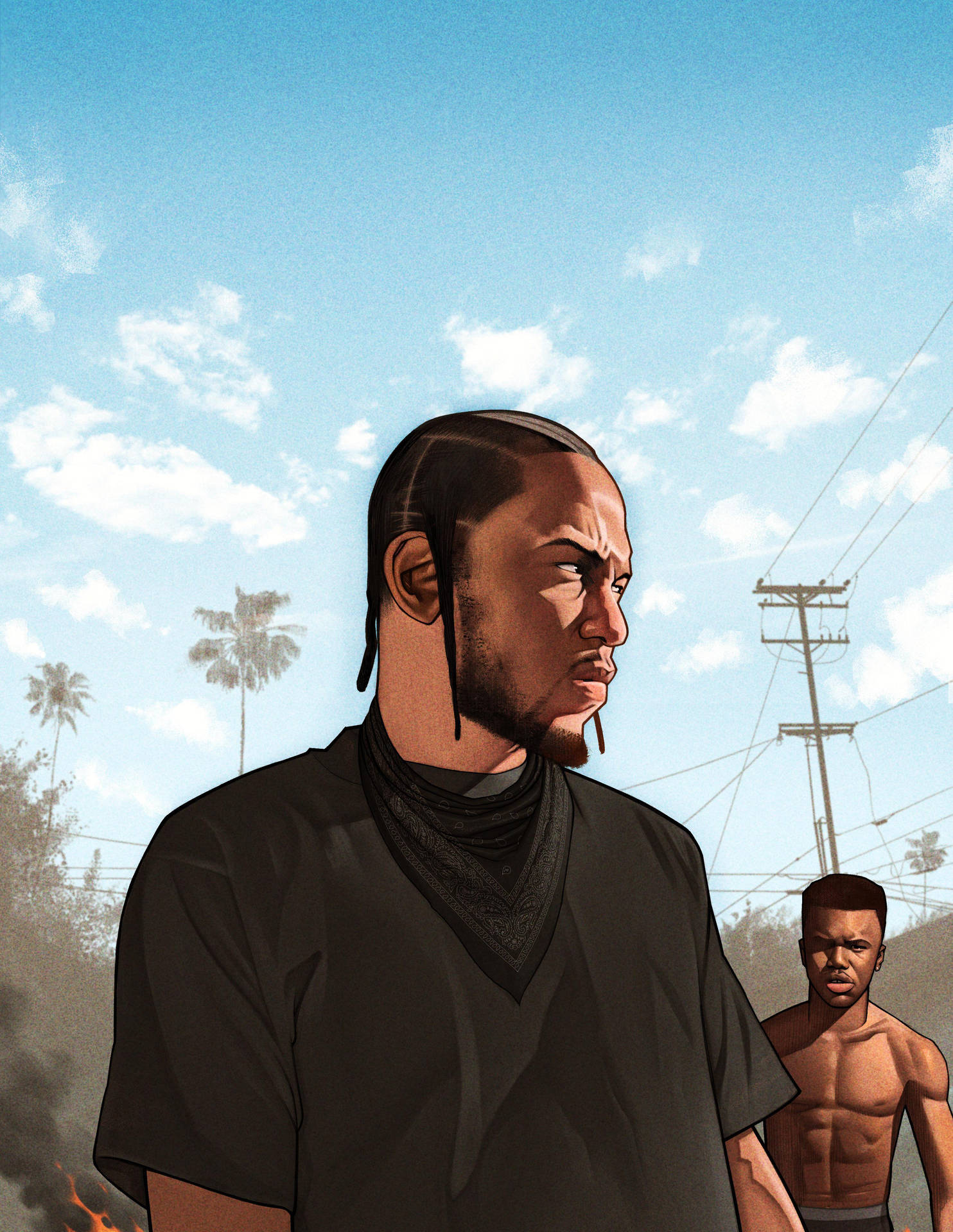 Babykeem Och Travis Scott Comic. (note: Since Computer Or Mobile Wallpaper Doesn't Change The Translation Of This Sentence, This Is The Literal Translation.) Wallpaper