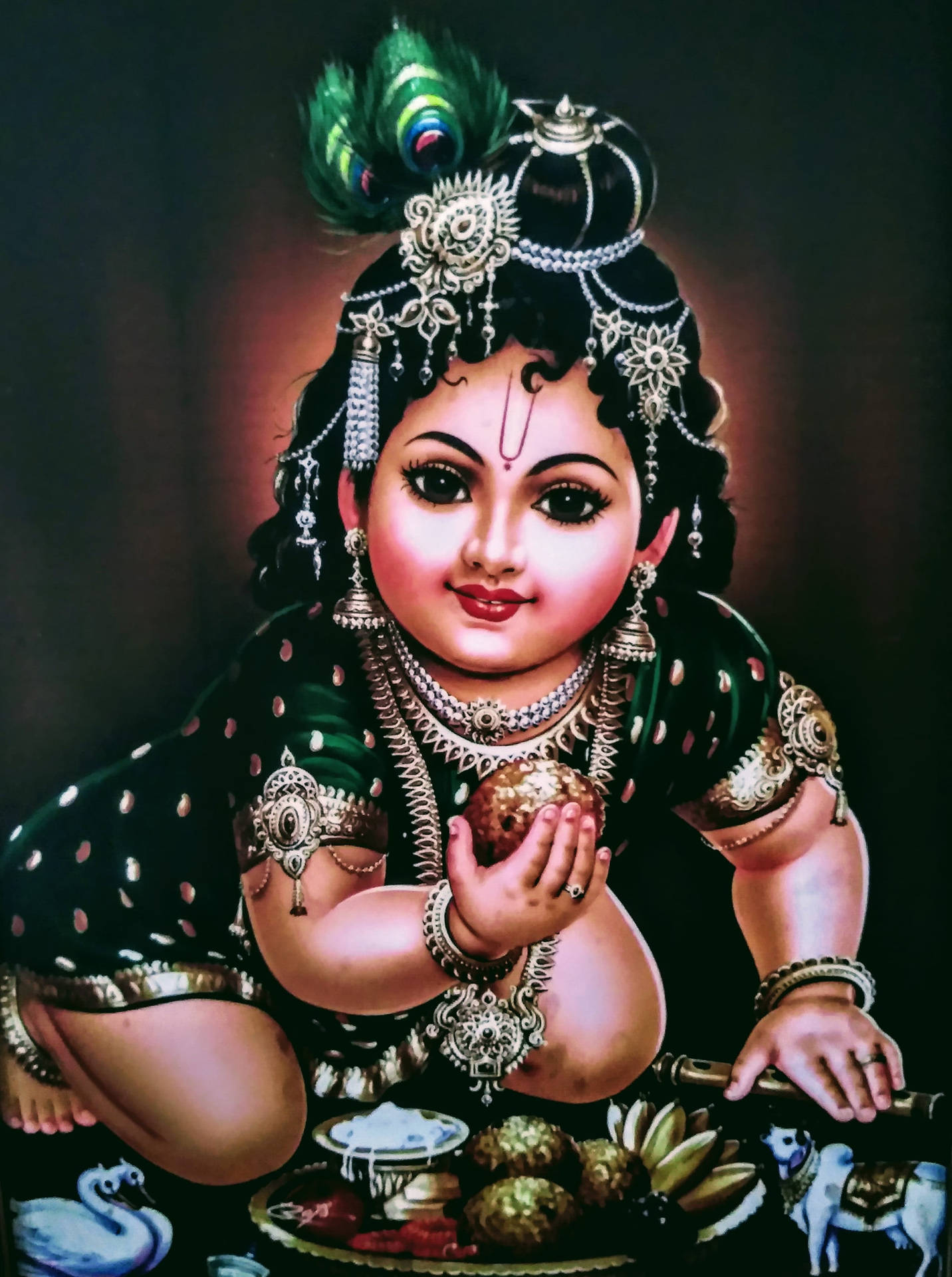 Download Baby Krishna Hd Dark Art Wallpaper 