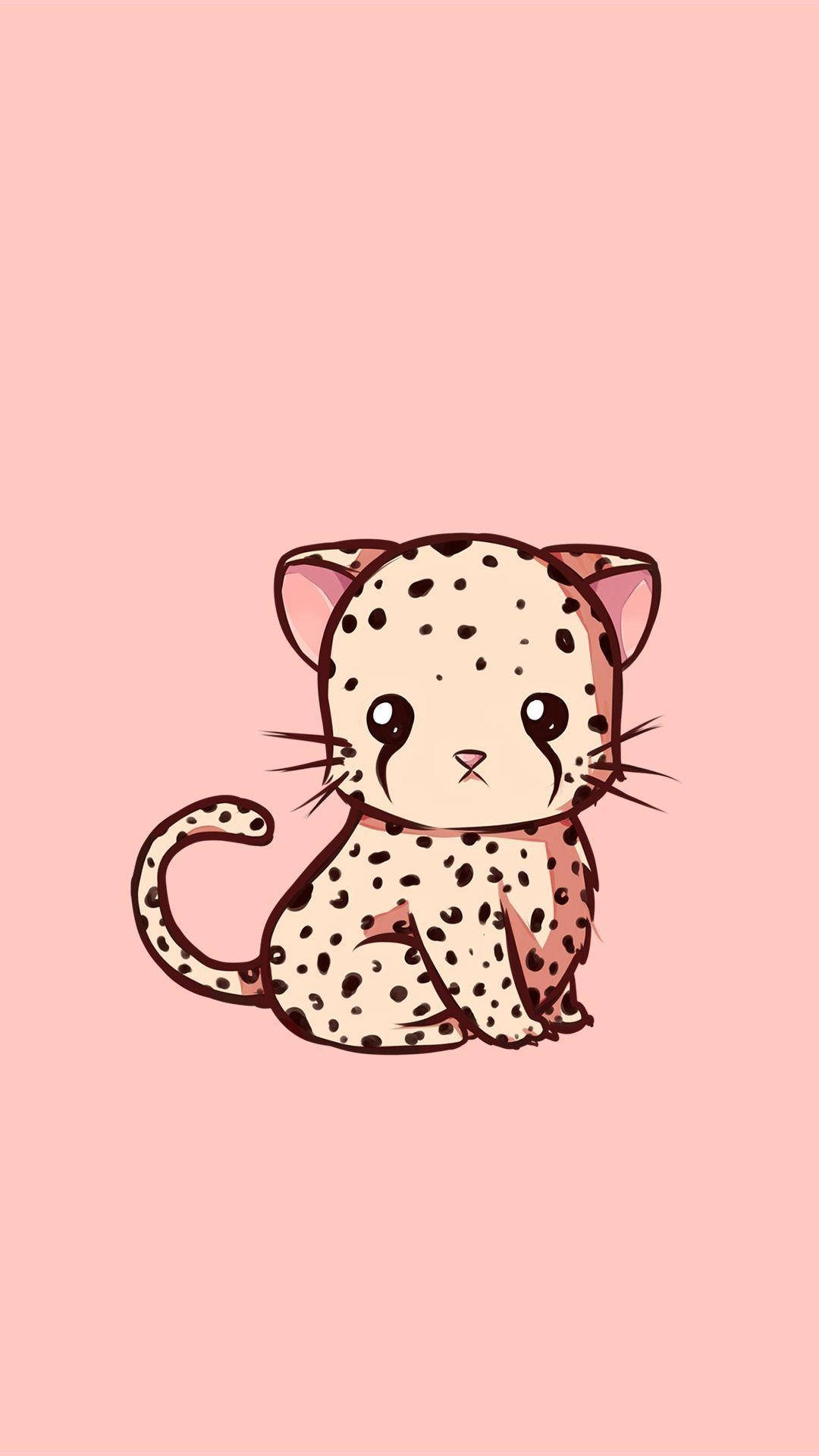 Baby leopard cartoon animal wallpaper