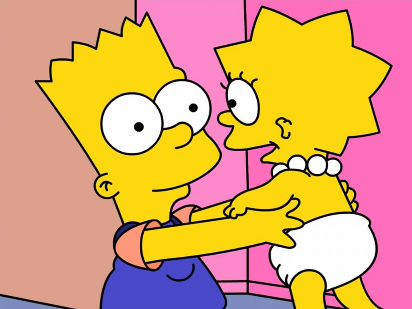 Bebêlisa E Bart Simpson. Papel de Parede