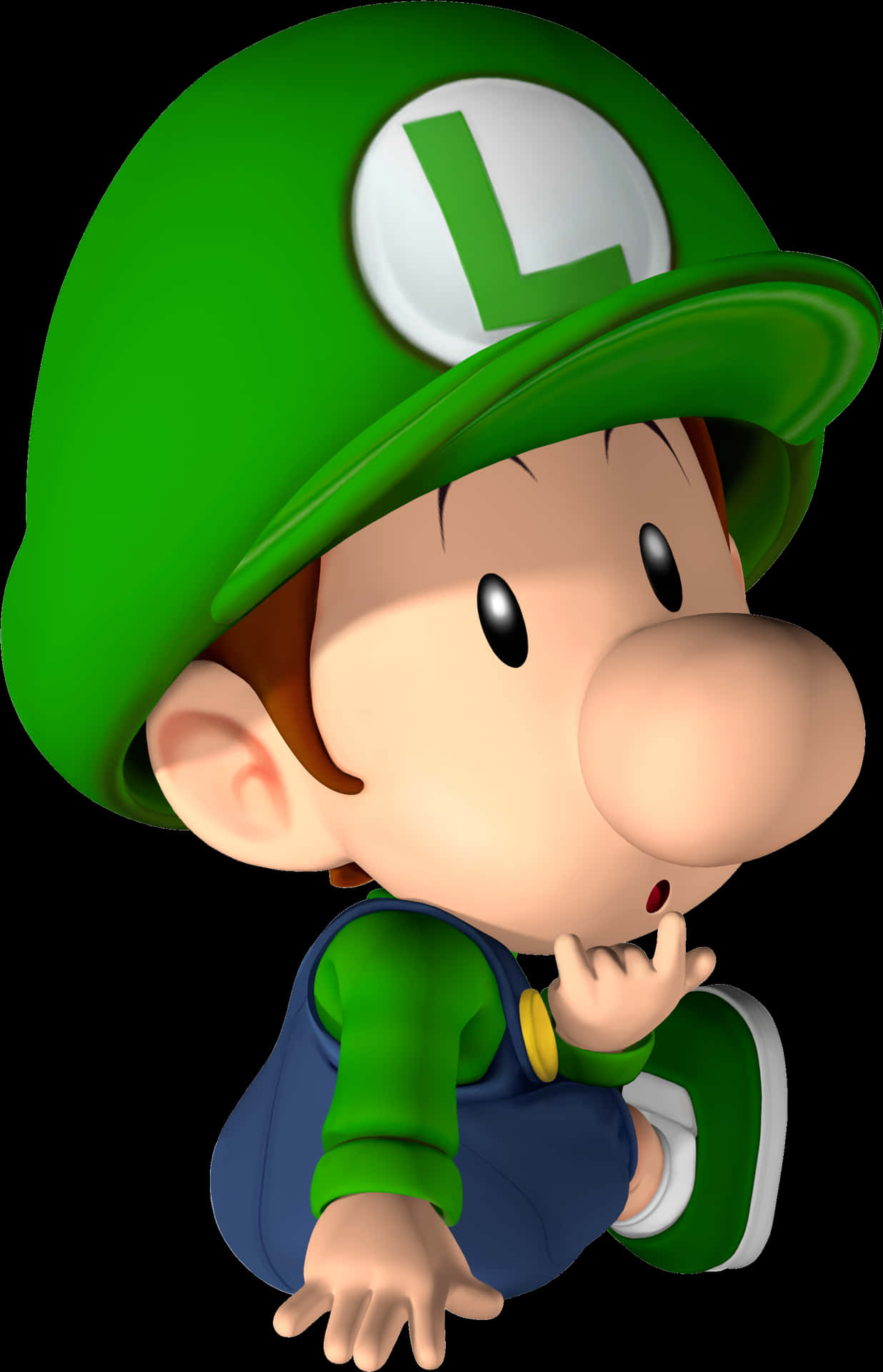 Baby Luigi Cute Pose PNG