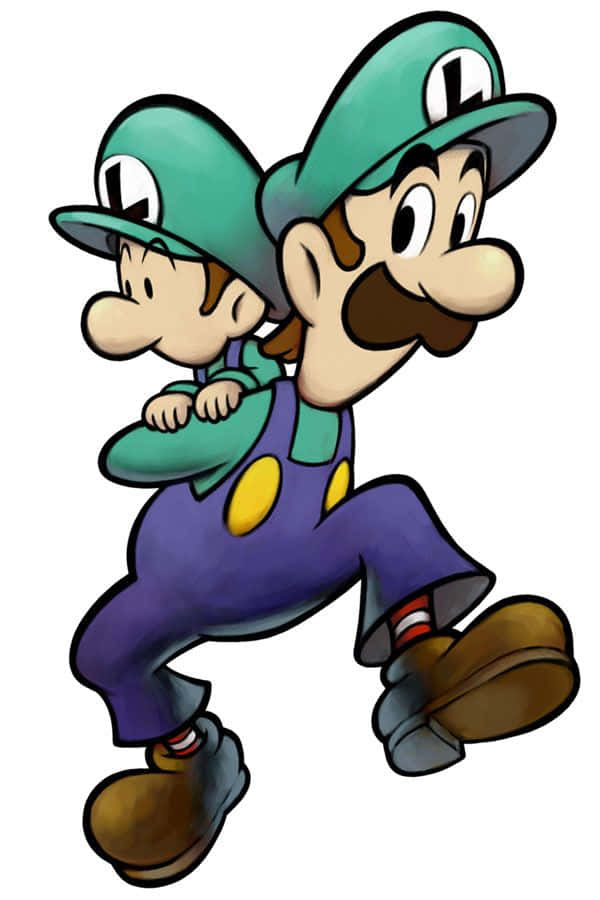 Baby Luigi På Luigis Rygg Bakgrunnsbildet