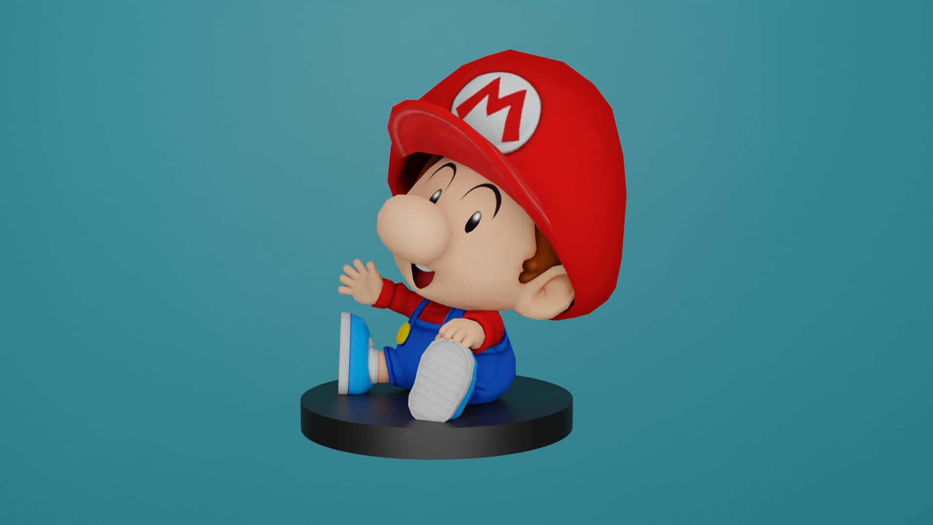 Baby Mario Figuur 3d Render Achtergrond