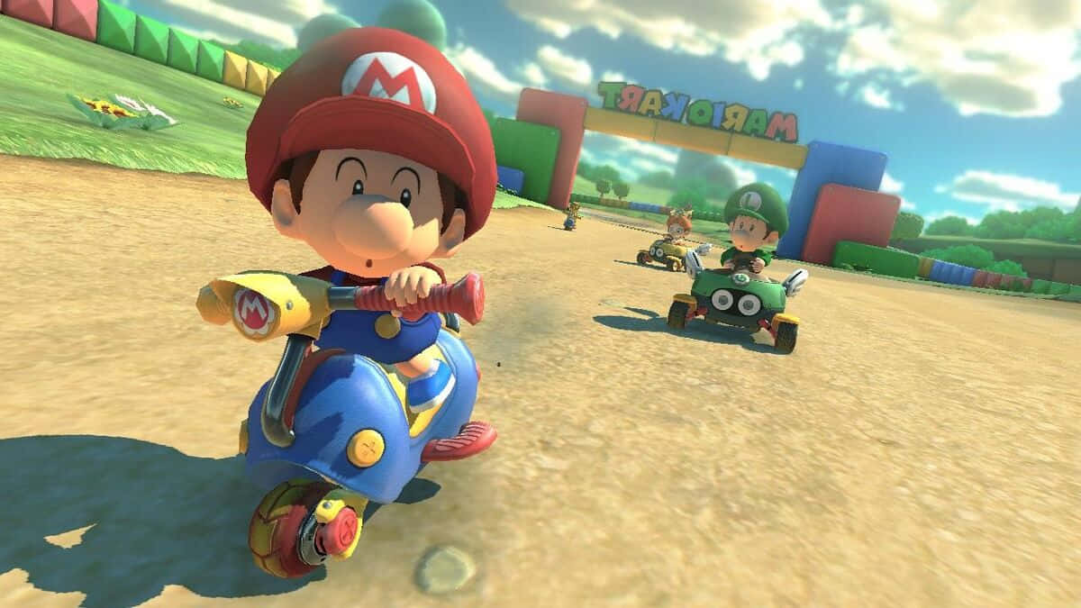 Baby Mario Kart Race Leiding Achtergrond