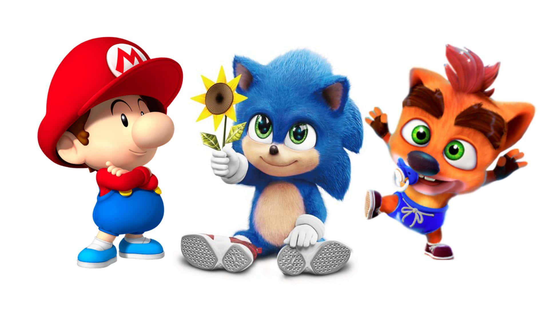 Baby Mario Sonic Crash Crossover Achtergrond